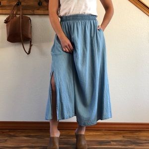 Moon River Chambray Midi Skirt